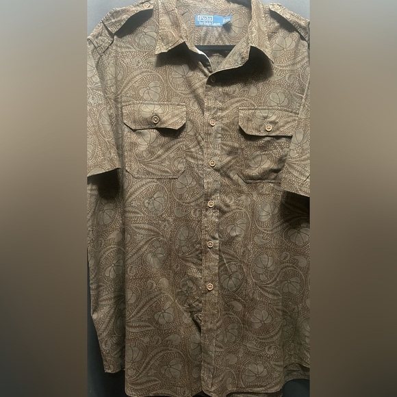Polo by Ralph Lauren Paisley Light-Weight Short-Sleeve Military Shirt – 2XL - Picture 7 of 9